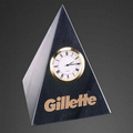 Pyramid Black Marble Clock - 4 1/2" High